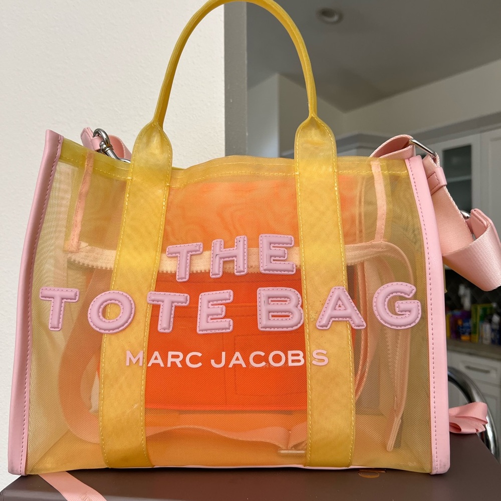 Marc Jacobs Transparent Yellow and Pink Tote